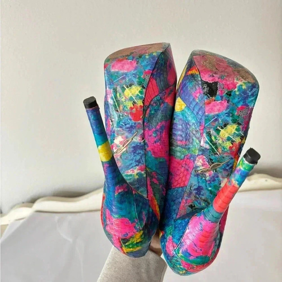 Brian Atwood Multicolor Peep Toe Heels - Picture 6 of 8